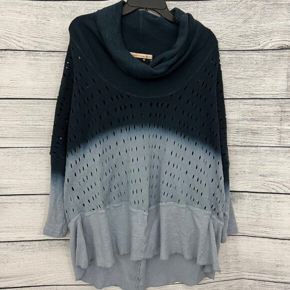 Wearables Gradient Knit Tunic With Cowl Neck & Ruffle Hem, Size S - Picture 1 of 3